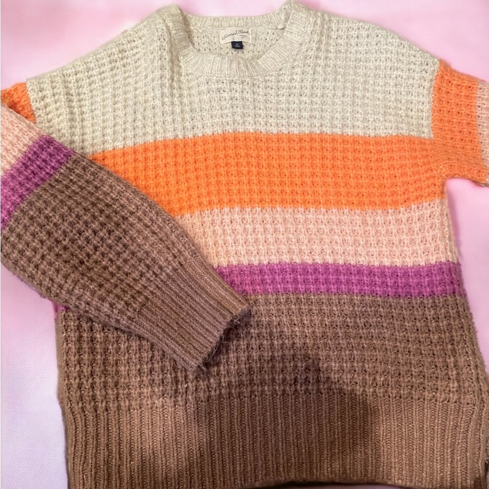 chunky colorful knit sweater 💐🎀
